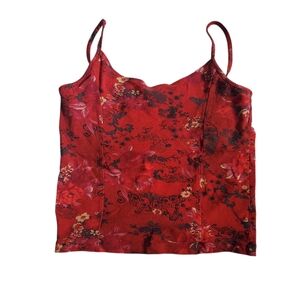 Y2k Shape FX Cropped Structured Red Grunge Camisole Top - Small